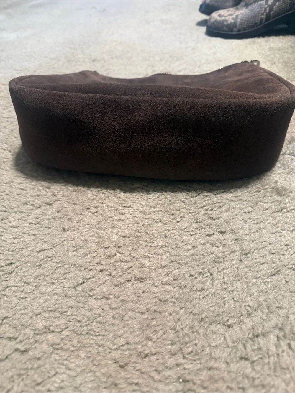 kate spade Brown Suede Shoulder Bag with Silver Hardware
